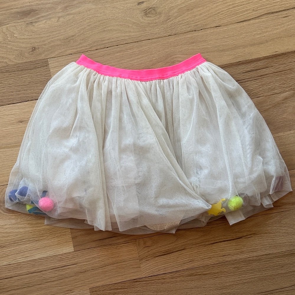 Billieblush Party Tulle skirt with multicolor Pompoms inside girls sz 8 /EUR 126